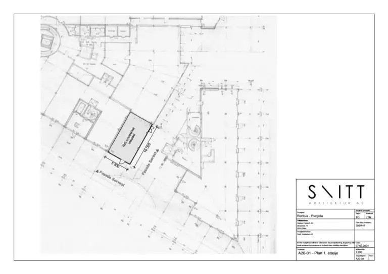 Moderne arkitektoniske plantegninger for Rorbua - Pergola, detaljert planløsning og byggestandarder.